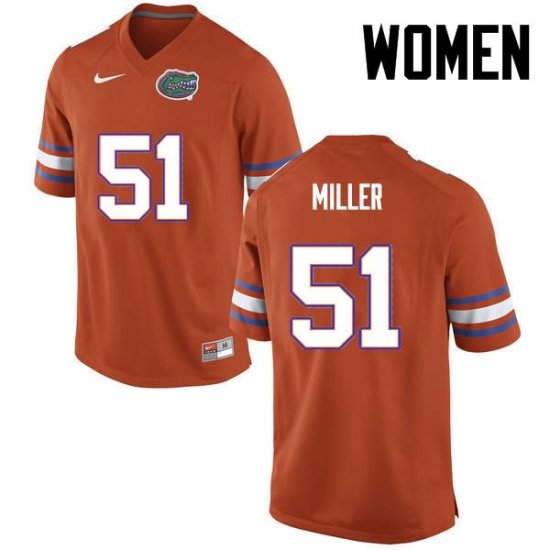 Women's Florida Gators #51 Ventrell Miller NCAA Nike Orange Authentic Stitched College Football Jersey OCN7362RH